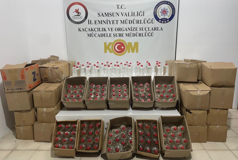 Samsun'da 706 litre etil alkol ele geçirildi