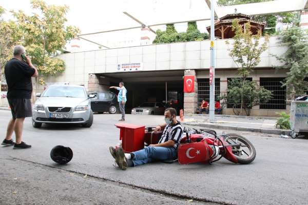 Başkent'te motosikletli kurye kazası: 1 yaralı