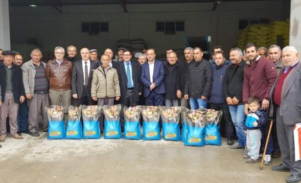 Alaçam'da çiftçilere silajlık mısır tohumu dağıtıldı