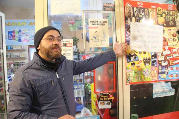 Mahalle bakkalından müşterilerine pankartlı sitem - Gaziantep haber
