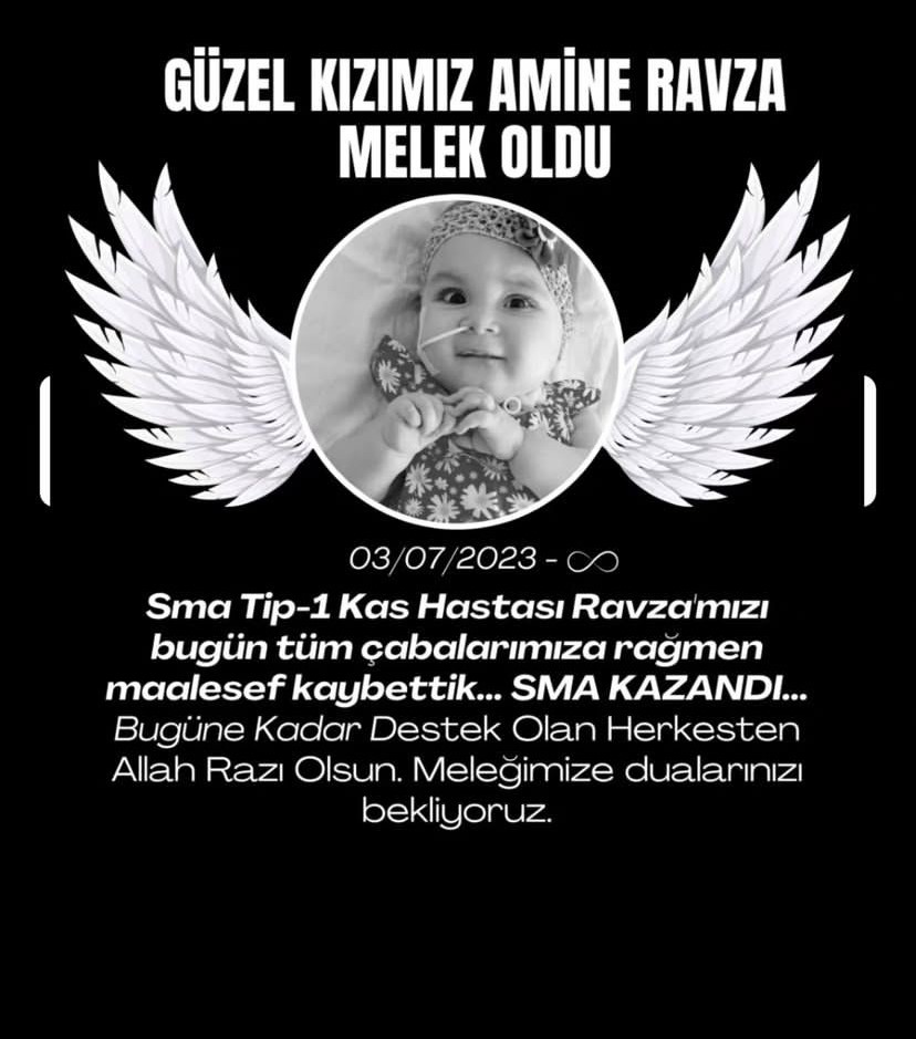 SMA Hastası Ravza Bebek Melek Oldu