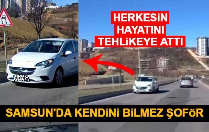 Samsun'da ters yöne giren araç kazaya davetiye çıkardı