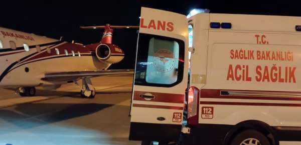 Van'da trafik kazası sonrası tedavi gören hasta için ambulans uçak havalandı