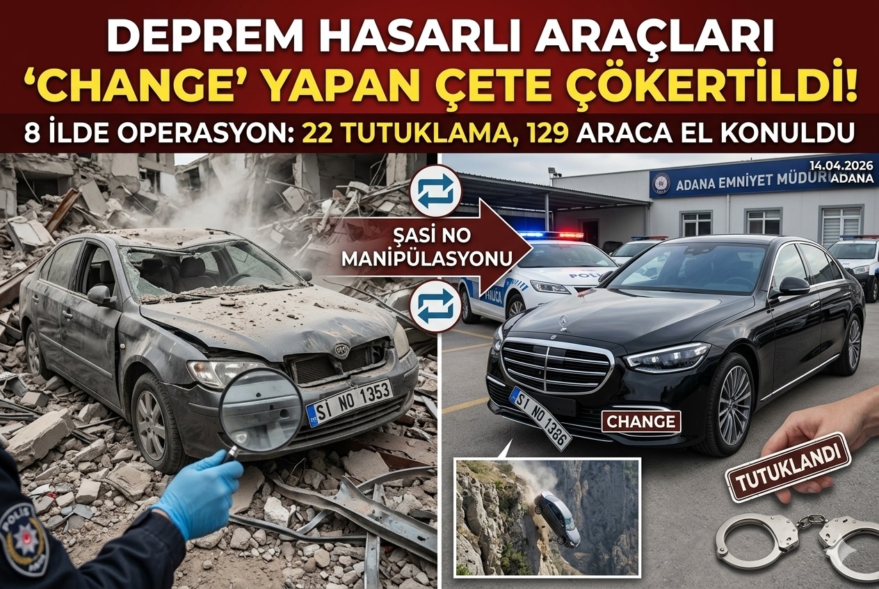 DEPREM HASARLI ARAÇLARI 'CHANGE' YAPAN ÇETE ÇÖKERTİLDİ!