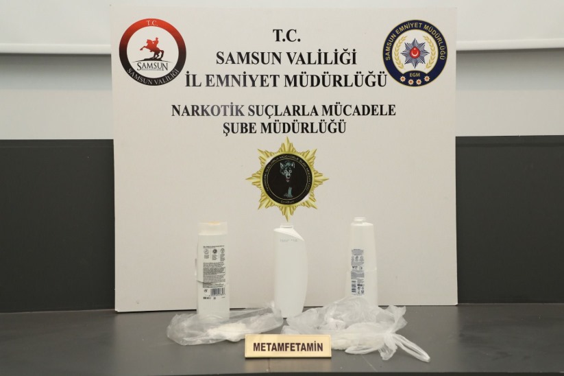 Samsun'da şampuan kutusundan metamfetamin çıktı