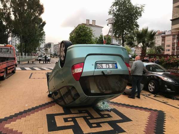 Samsun'da otomobil takla attı: 1 yaralı
