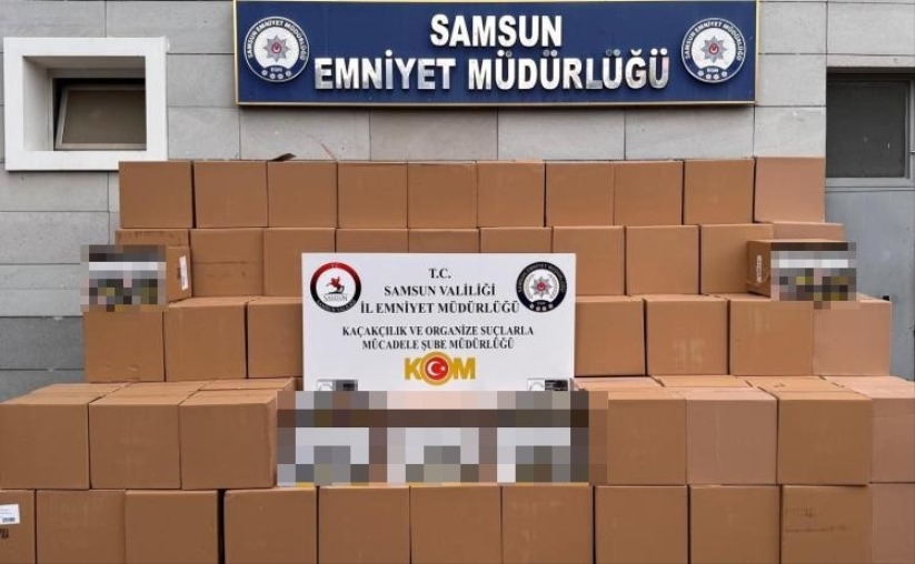 Samsun'da 2 milyon 862 bin adet kaçak makaron ele geçirildi