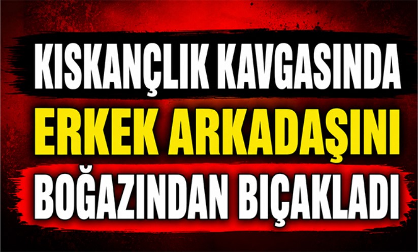 Kıskançlık kavgasında erkek arkadaşını boğazından bıçakladı