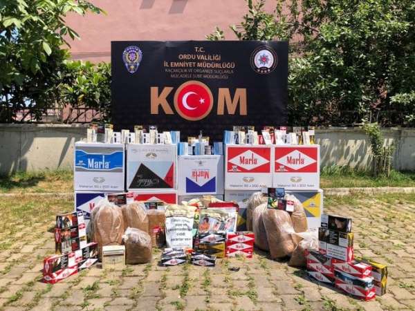 Piyasa değeri 45 bin lira olan kaçak sigara ele geçirildi 