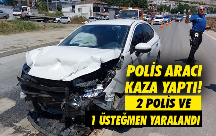 Samsun'da polis aracı kaza yaptı: 2 polis ve 1 üsteğmen yaralandı