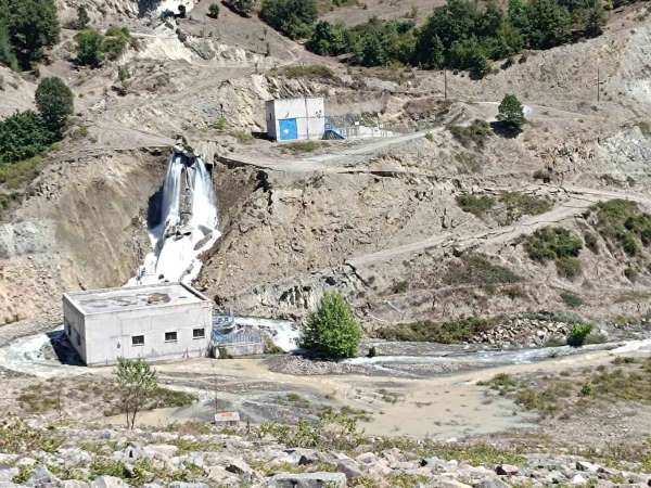 Amasya'da HES'te heyelan