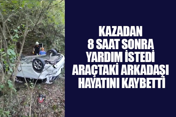 Kazadan 8 saat sonra yardım istedi araçtaki arkadaşı hayatını kaybetti