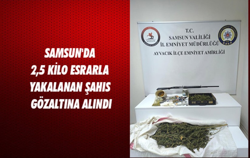 Samsun'da 2,5 kilo esrarla yakalanan şahıs gözaltına alındı