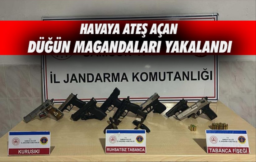 Samsun'da düğünde havaya ateş açan 6 kişi jandarma tarafından yakalandı