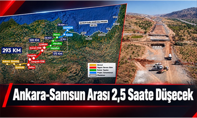 Ankara-Samsun arası 2,5 saate düşecek