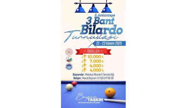 Battalgazi Belediyesi'nden 3. Arslantepe 3 Bant Bilardo Turnuvası