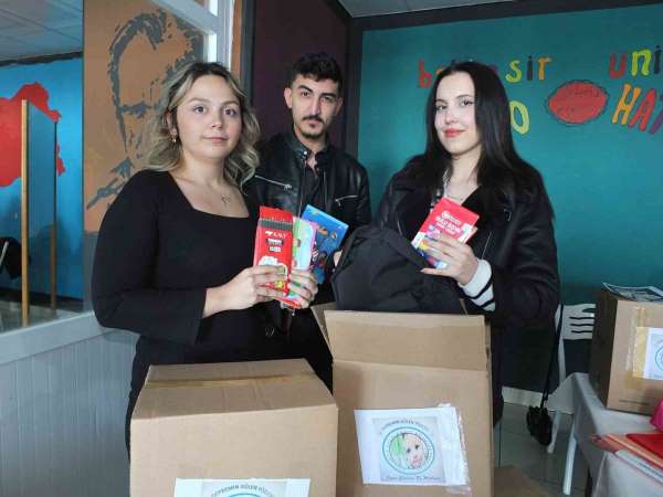 Balıkesir'de Üniversiteliler deprem bölgesindeki öğrenciler için seferber oldu