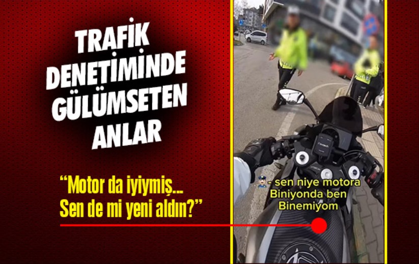 Samsun'da trafik denetiminde gülümseten anlar