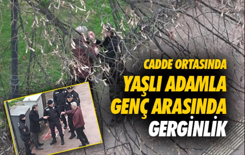 Samsun'da cadde ortasında yaşlı adamla genç arasında gerginlik