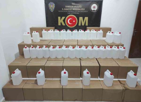 Samsun'da 2 bin 375 litre etil alkol ele geçirildi