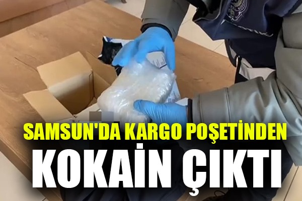 Samsun'da kargo poşetinden 400 gram kokain çıktı: 2 gözaltı