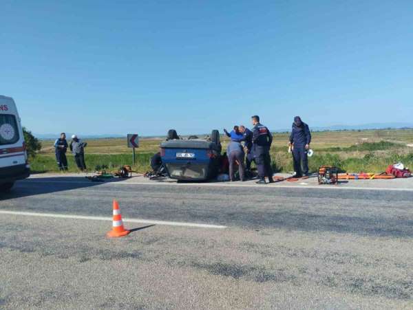 Manyas'ta yaralamalı trafik kazası