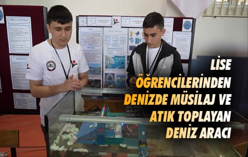 Lise öğrencilerinden denizde müsilaj ve atık toplayan deniz aracı