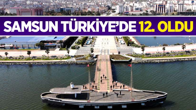 Samsun Türkiye'de 12. oldu