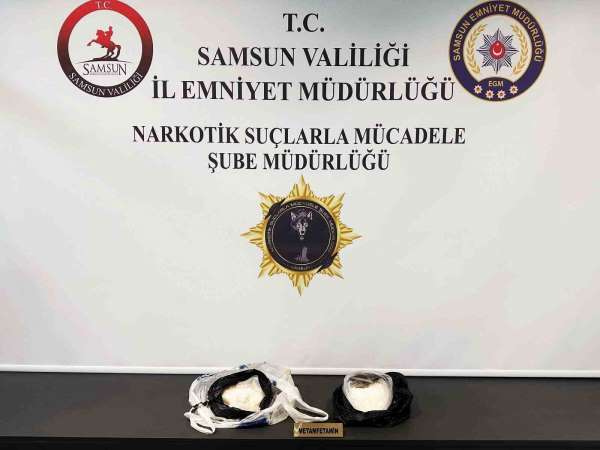 Samsun'da bir araçta 2 kilo metamfetamin ele geçirildi