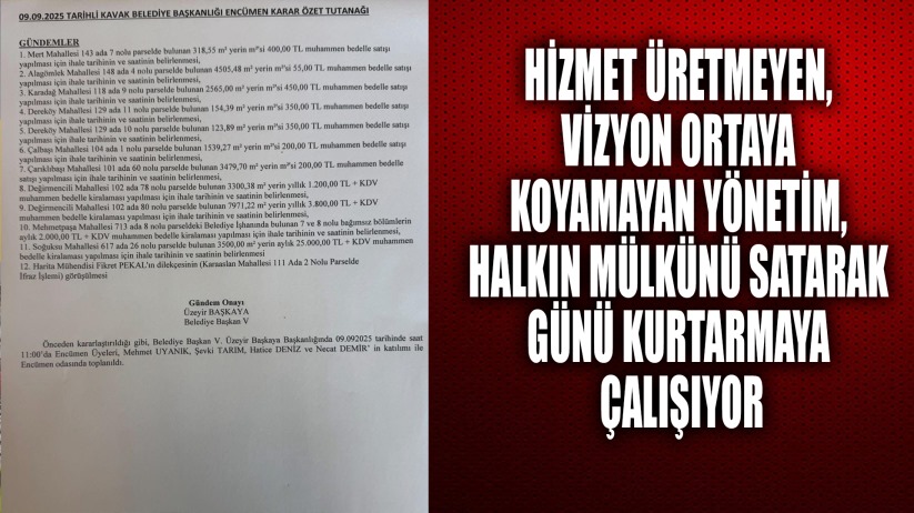 Meclis üyesinden Kavak Belediyesi'ne 'arazi satışı' eleştirisi