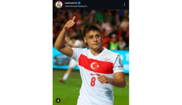 Real Madrid Arda'nın konumunu Turka Kocaeli Stadyumu olarak paylaştı