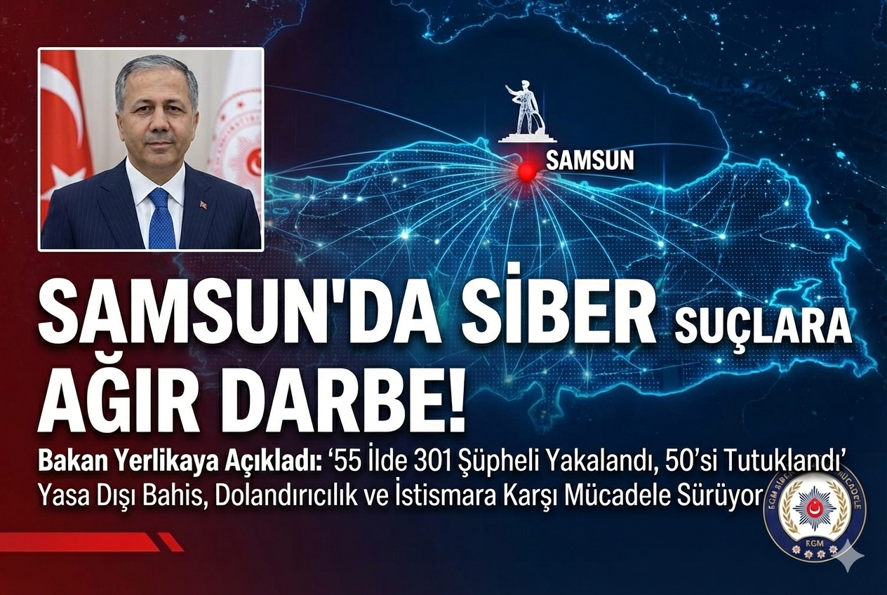 Samsun Emniyeti'nden Siber Suçlara Darbe: 55 İlde Dev Operasyon
