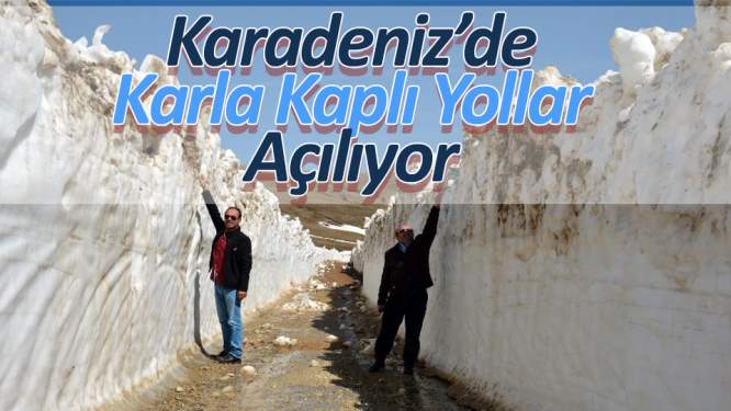 Karadeniz'de karla kaplı yollar açılıyor