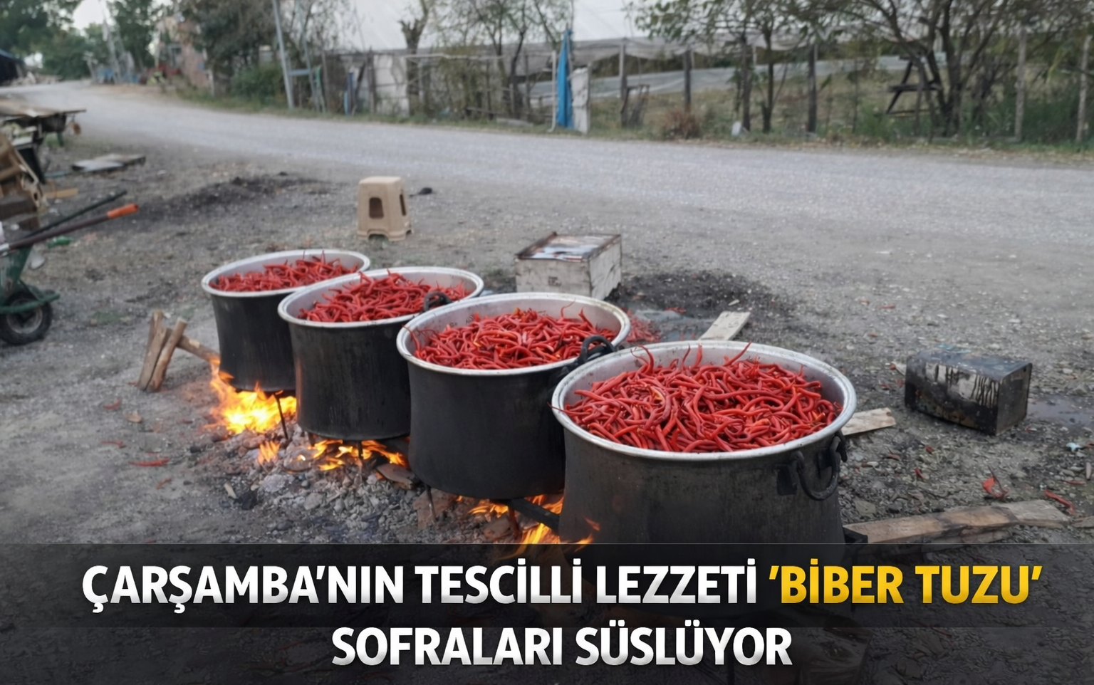 Çarşamba'nın tescilli lezzeti 'biber tuzu' sofraları süslüyor