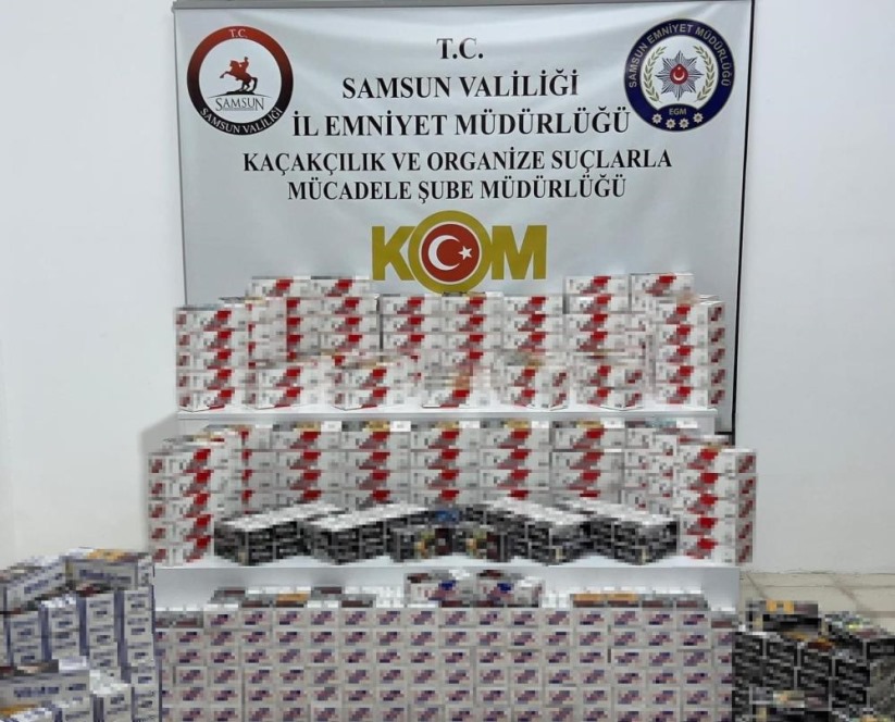 Samsun'da 77 bin 600 adet sahte bandrollü boş makaron ele geçirildi