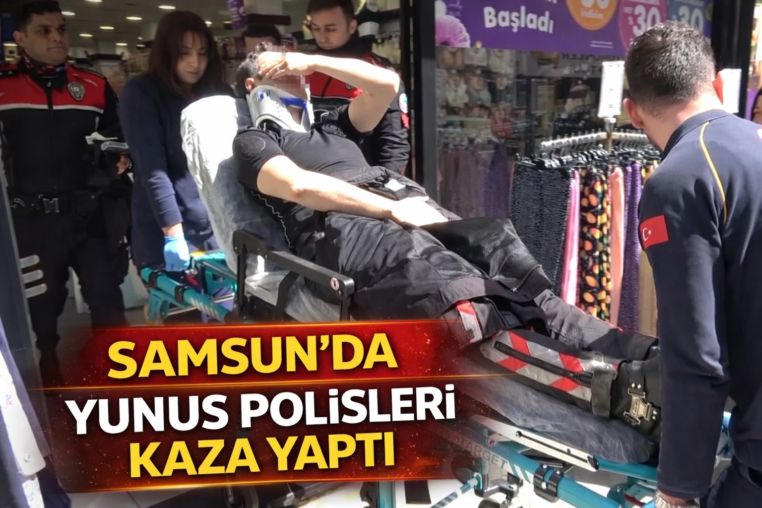 Samsun'da yunus polisleri kaza yaptı: 1 yaralı