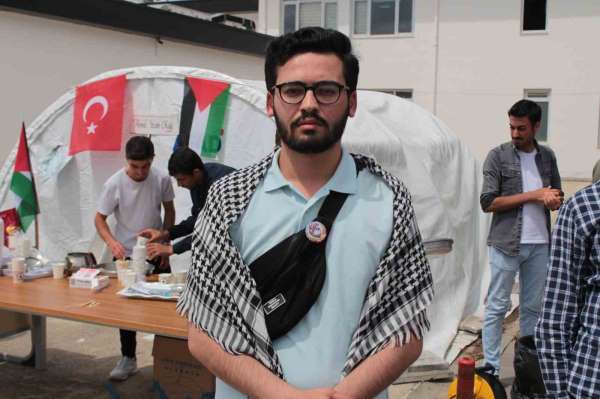 Siirt Üniversitesi öğrencileri Gazze'ye destek için çadır nöbeti başlattı