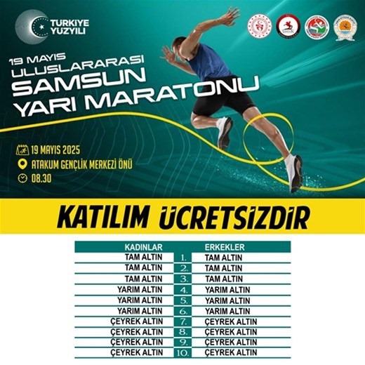 Samsun 19 Mayıs Yarı Maratonu'nun tarihi değişti! Maraton gününde yapılacak