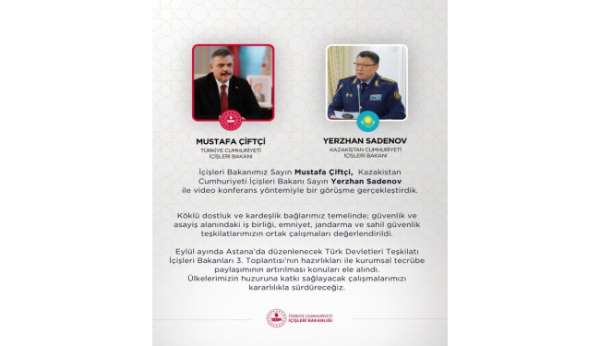 Bakan Çiftçi, Kazakistanlı mevkidaşı ile video konferansla görüştü