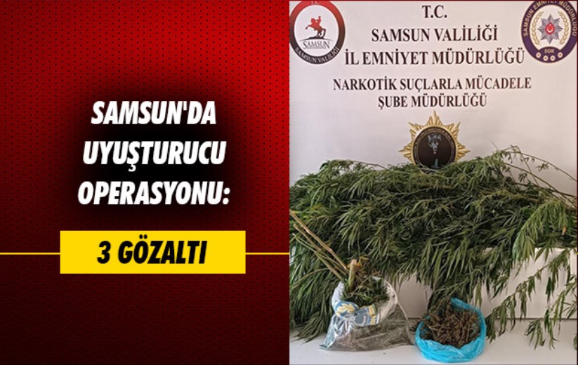 Samsun'da uyuşturucu operasyonu: 3 gözaltı