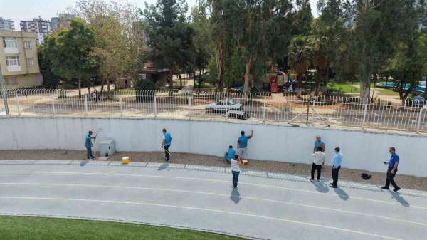 Yükümlüler eğitim ve spor alanlarını boyadı, 12 milyon TL'lik kamu yararı sağlandı