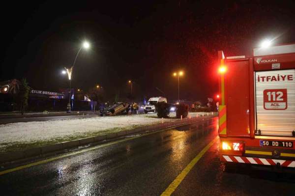 Önce otomobiliyle takla attı, sonra kaza yerinden kaçtı