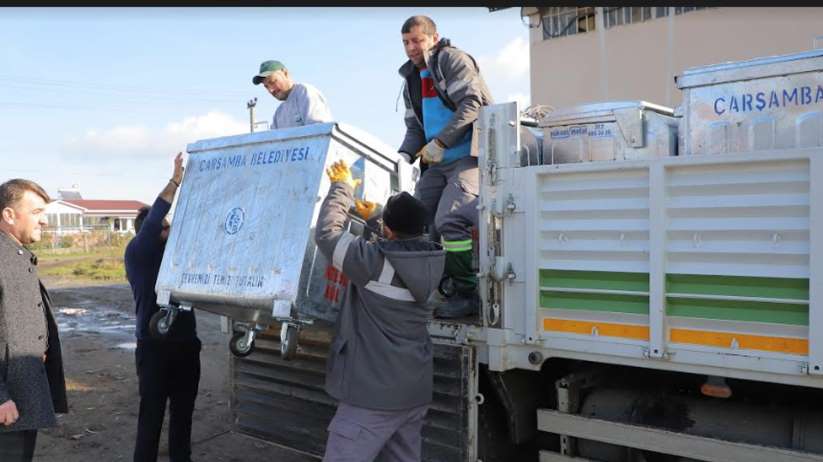 Çarşamba Belediyesi'nden her mahalleye çöp konteyneri
