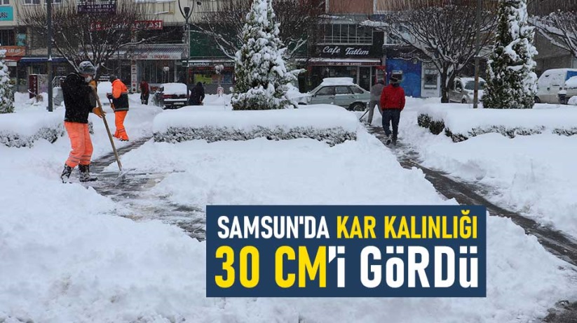 Samsun'da kar kalınlığı 30 santimetreye ulaştı