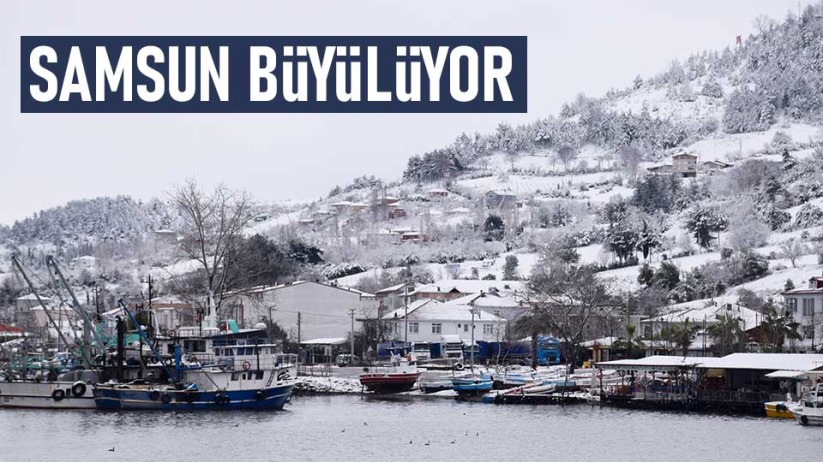 Samsun'da büyüleyen kar manzaraları