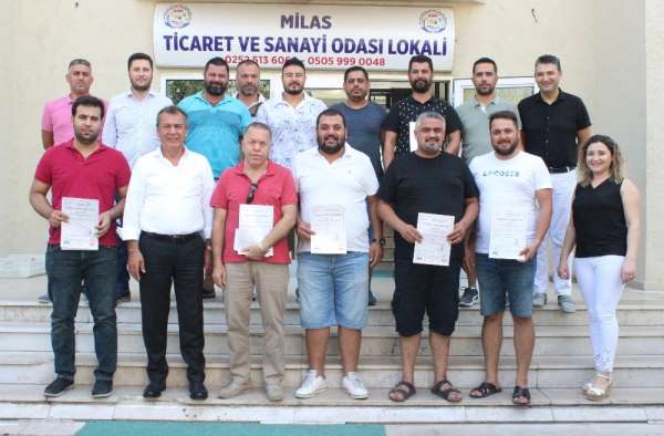 Milas'ta oto galericiler sertifikalı oldu 