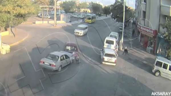 Aksaray’da dikkatsizlik sonucu yaşanan kaza şehir polis kamerasında 
