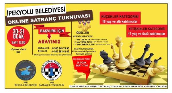 İpekyolu Belediyesinden online satranç turnuvası 