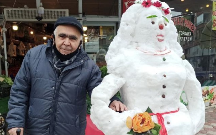 Samsun'da kardan gelinlik ilgi odağı oldu