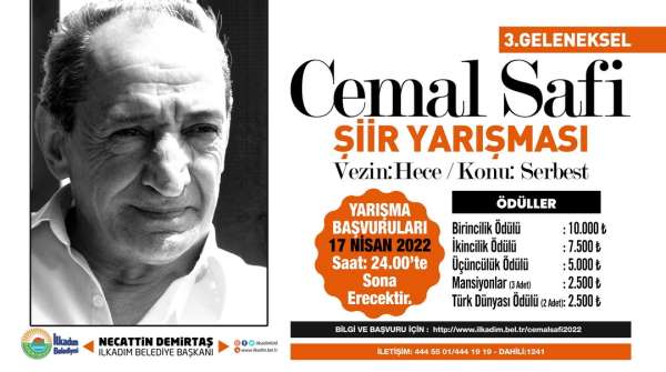 'Cemal Safi Şiir Yarışması'nın başvuruları başladı